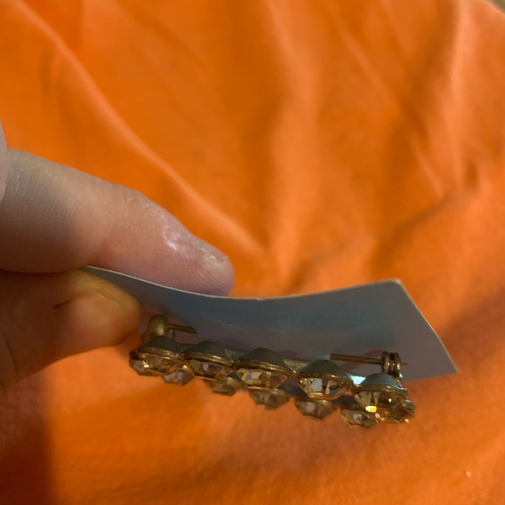 Large Vintage Oval Rhinestone Pin Brooch - Picture 2 of 2